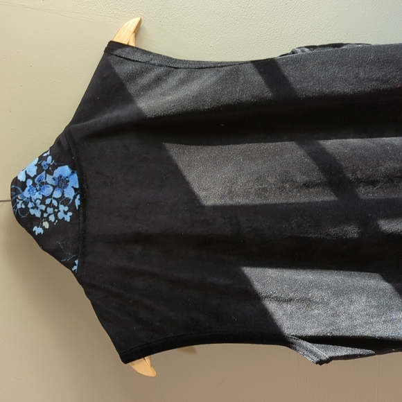Blue floral velvet vest - Picture 5 of 8